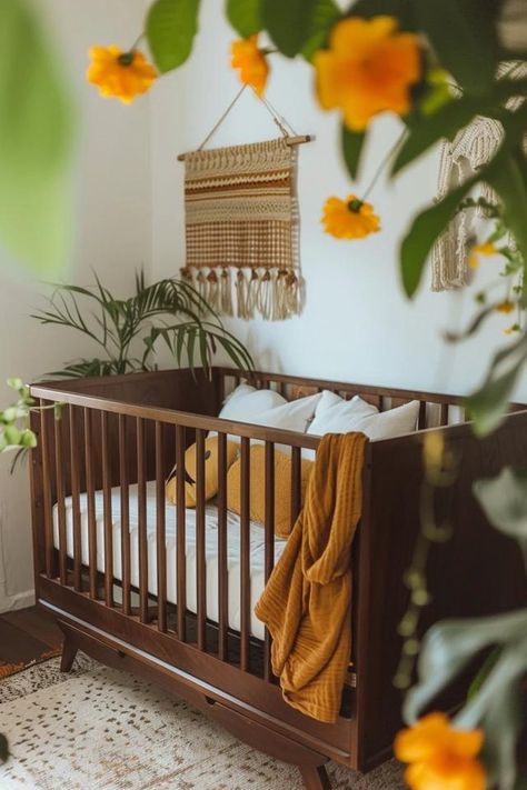 Creating Cozy Charm: Dark Brown Crib Nursery Ideas Gender Neutral Nursery Dark Wood Crib, Espresso Nursery Furniture, Nursery With Brown Crib, Brown Crib Nursery Boy, Brown Crib Nursery Girl, Dark Crib Nursery, Dark Brown Crib Nursery, Nursery Dark Wood, Dark Brown Crib