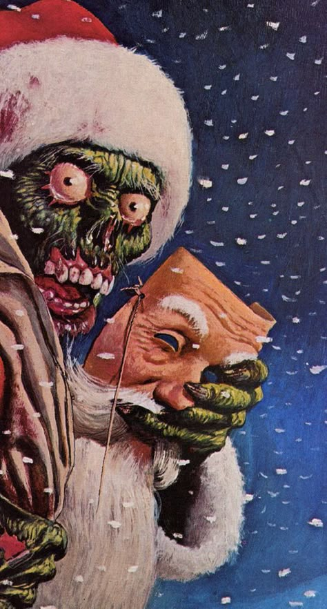 Creepy Santa... Horror Christmas, Pulp Horror, Scary Christmas, Christmas Horror, Spooky Christmas, Horror Vintage, Creepy Christmas, Dark Christmas, Classic Monsters