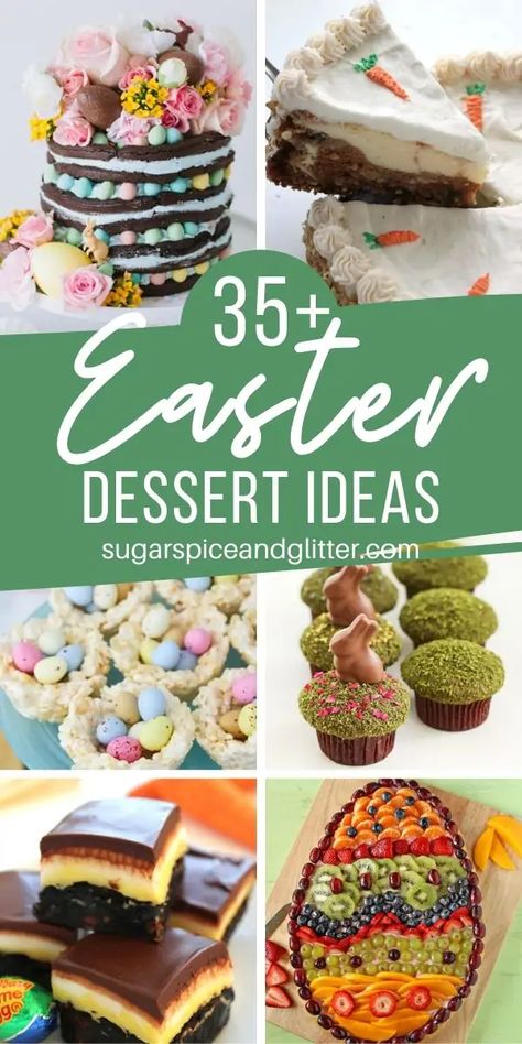 So many wonderful Easter Dessert ideas - from easy, no-bake Easter desserts to elegant, show-stopping cakes, and everything in between. Easy Easter Dessert Recipes, Easy Easter Treats, Easter Foods, Dessert Halloween, Easy Easter Desserts, Easter Dishes, Recipes Easter, Easter Snacks, Easter Sweets