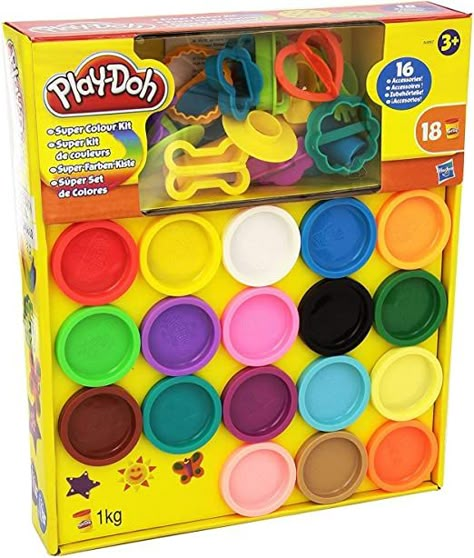 Play-doh Super Color Kit, 18 Fun Colors, 16 Tools and Accessories : Amazon.co.uk: Toys & Games Play Dooh, Creative Christmas Presents, Muñeca Baby Alive, Play Doh Kits, Kids Play Dough, Disney Princess Toys, Image Spiderman, Play Mobile, Playdough Kits