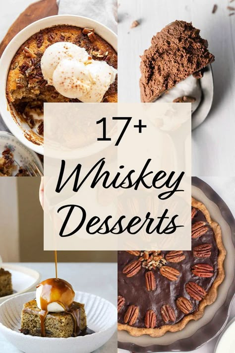 Whiskey Infused Desserts, Cooking With Whiskey, Whiskey Dessert Recipes, Bourbon Treats, Billy Miner Pie, Bourbon Dessert Recipes, Whiskey Desserts, Whiskey Cookies, Whiskey Cake Recipe