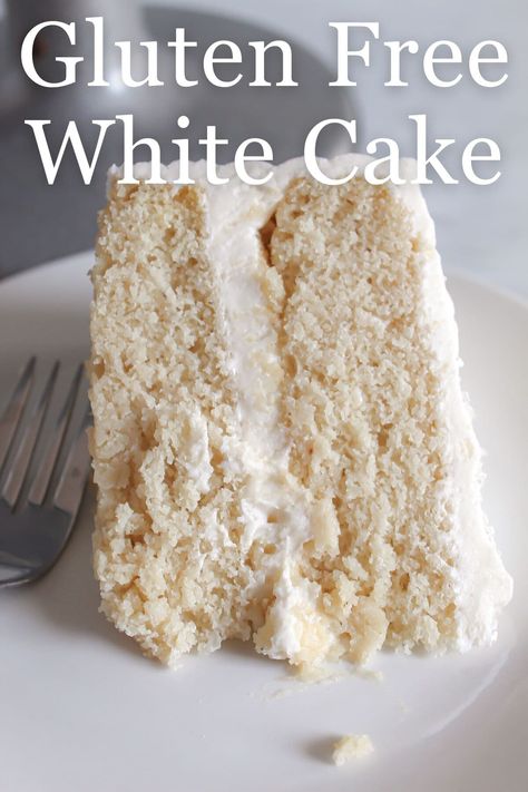 This tender, fluffy, gluten-free white cake recipe will defy your expectations of gluten-free baking! It's sweet, flavorful, and the perfect cake for your next birthday party or event! Gluten Free White Cake Recipe, Wedding Cakes Recipe, Gluten Free White Cake, Gluten Free Wedding, Gluten Free Birthday Cake, Gluten Free Vanilla Cake, Gluten Free Cake Recipe, Best Wedding Cakes, White Cake Recipe