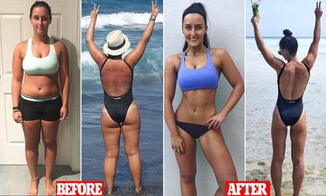 How woman transformed her body in just 16 weeks - WITHOUT obsessive exercise or restrictive dieting | Daily Mail Online Crossfit Body Transformation, Body Transformation Women, Transformation Du Corps, 12 Week Body Transformation, Ectomorph Workout, Crossfit Body, Workout Man, Transformation Fitness, Nutritional Cleansing