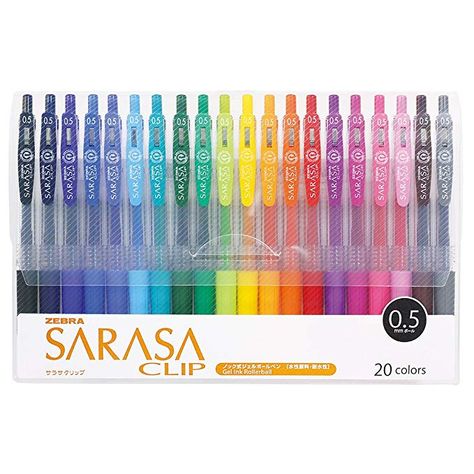 Zebra Gel Ballpoint Pen Sarasa Clip 0.5 Jj15-20ca 20 Color Set Sarasa Pens, Pen Obsession, Letters Ideas, Stationery Obsession, Zebra Sarasa, Kawaii School Supplies, Study Stationery, Cool School Supplies, Drawing Simple