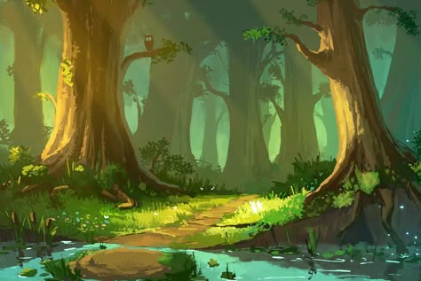 Art4 by Choops91 Scenery Art Reference, Forest Background Reference, Drawing Forest Background, Digital Forest Art, Cartoon Scenery Landscapes, Forest Reference Drawing, Forest Art Background, Forest Aesthetic Drawing, How To Draw A Forest