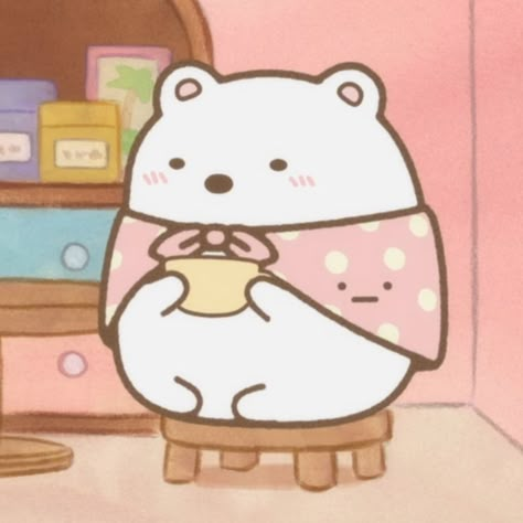 From Sumikkogurashi: The Patched-Up Factory in the Woods 𝐝𝐞𝐬𝐜: しろくま. shirokuma pfp. shirokuma icon. furoshiki. ふろしき. sumikko gurashi pfp. sumikko gurashi icon. すみっコぐらし Sumikko Gurashi Icon, Japanese Stuffed Animals, Pompompurin Kuromi, Sumiko Gurashi, Summiko Gurashi, My Sanrio, The Woods, Sentimental Circus, My Sweet Piano