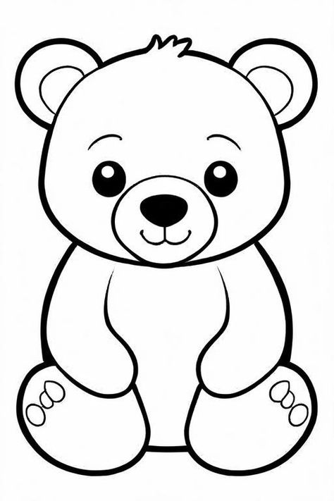 30 Bear Coloring Pages For Kids - ShadeMaze Teddy Bear Clipart Black And White, Teddy Bear Coloring Pages Free Printable, Bear Art For Toddlers, Cute Cow Coloring Pages, Color Sheets For Kids Printables Free, 1st Grade Coloring Pages, Coloring Pages For Kids Easy, Bears Coloring Pages, Bear Black And White