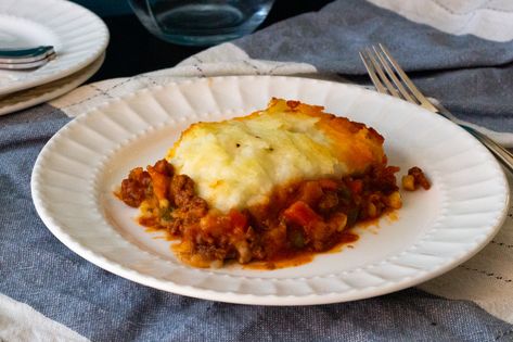 Shepherd's Pie with Tomato Sauce Shepherd Pie, Cream Of Tomato Soup, Dinner Rotation, Savory Dinner, Shepherds Pie Recipe, Leftover Mashed Potatoes, Ground Lamb, Cottage Pie, Shepherd's Pie