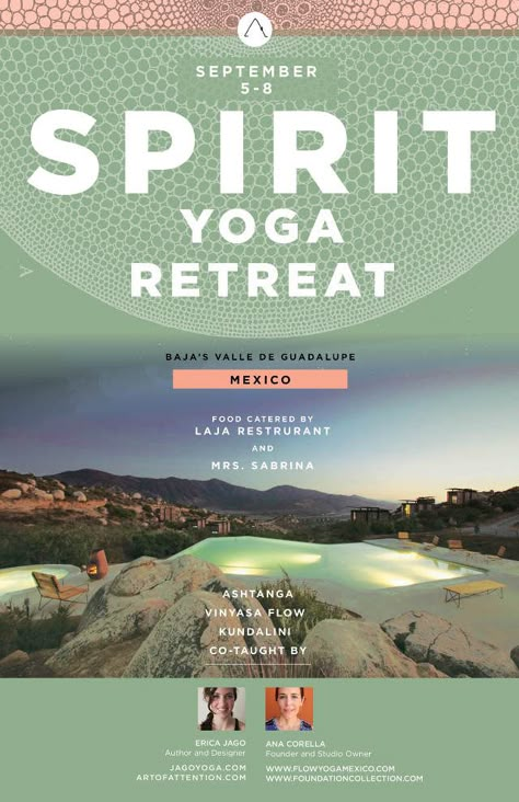 SPIRIT YOGA RETREAT - Jago Yoga Spiritual Font, Retreat Graphic Design, Yoga Poster Design Ideas, Retreat Poster, Creative Yoga Poster Design, Yoga Event Poster, Yoga Flyers Ideas, Retreat Flyer, Yoga Flyer Design Templates