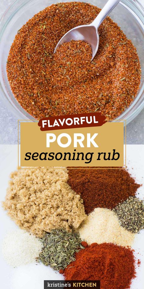 Pork Rub Seasoning, Bbq Pork Rub, Pork Rub Recipe, Pork Dry Rubs, Rub For Ribs, Pork Spices, Pork Chop Seasoning, Dry Rub For Ribs, Brisket Rub