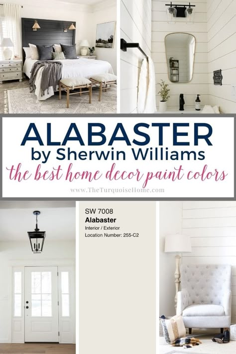 Sherwin Williams Alabaster White, Repose Gray Paint, Desert Glam, Magnolia Farmhouse, Repose Gray Sherwin Williams, Home Wall Colour, Sherwin Williams Alabaster, Sherwin Williams White, Home Decor Paint