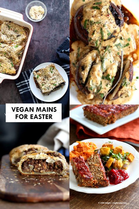 Vegetarian Easter Dinner, Vegan Easter Dinner, Easter Main Dishes, Vegetarian Easter, Veggie Pot Pie, Vegan Easter Recipes, Easter Dinner Menus, Easter Dinner Ideas, Lentil Loaf