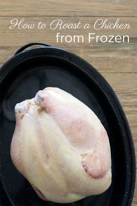 Learn how to roast a whole chicken from frozen. That’s right. It is possible. Straight from the freezer, to the oven, to your mouth. No defrosting required! Whole Frozen Chicken, Chicken From Frozen, Whole Chicken In Oven, Roast A Whole Chicken, Cooking Whole Chicken, Whole Chicken Recipes, Whole Roasted Chicken, Paleo Crockpot, Meatless Main Dishes