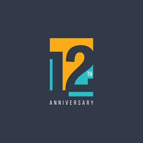 Company Anniversary Logo, Anniversary Logo Ideas, Anniversary Logo Design, Happy 12th Anniversary, Graphic Texture, 19th Anniversary, Company Anniversary, 13th Anniversary, 12th Anniversary