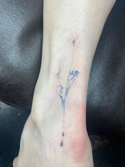 Blue Ink Tattoos, Sigil Tattoo, Handpoke Tattoo, 4 Tattoo, Blue Tattoo, Doodle Tattoo, Dainty Tattoos, Elegant Tattoos, Simplistic Tattoos