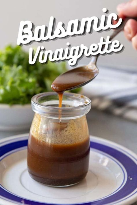 Balsamic Vinaigrette Balsamic Vinegarette, Maple Balsamic Dressing, Balsamic Vinegar Dressing, Vinaigrette Dressing Recipe, Balsamic Vinaigrette Recipe, Homemade Balsamic Vinaigrette, Salad Art, Mayo Salad, Maple Balsamic