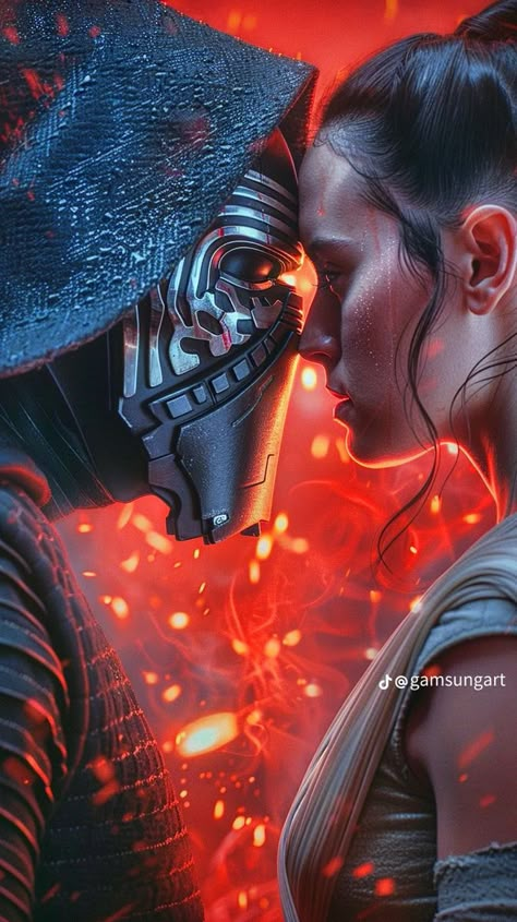 Kylo Rey Fanart, Star Wars Rey Tattoo, Star Wars Kylo Ren And Rey, Empress Rey, Star Wars Photoshoot, Kylo Ren Wallpaper, Kyle Ren, Galen Marek, Luke And Mara