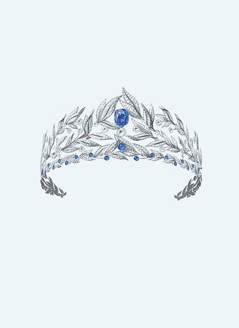 a sketch of Chaumet's latest diamond and sapphire wreath tiara Tiara Drawing, Accessories Design Sketch, Crown Drawing, Jewelry Rendering, Tiaras Jewellery, Jewellery Design Sketches, Art Jewelry Design, Jewelry Illustration, Jewelry Design Drawing