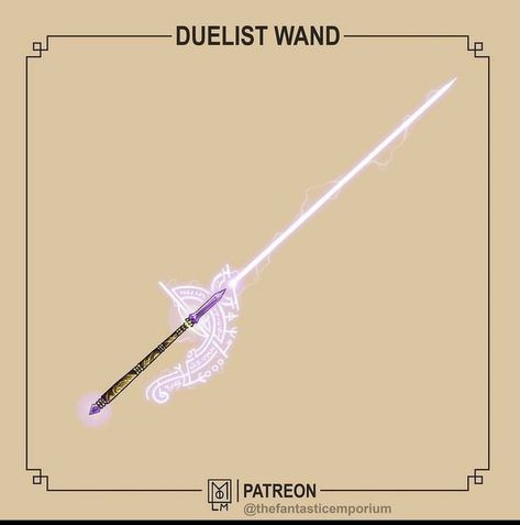 Dnd Staff Magic, Wand Drawings Art, Magic Wand Art Dnd, Fantasy Equipment Art, Dnd Magic Wand, Magic Wand Fantasy Art, Dnd Staff Item, Fantasy Wand Designs, Magic Wand Concept Art