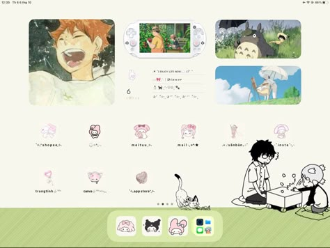 Anime Ipad Layout, Iphone Themes Ideas, Ipad Layouts, Ipad Customization, Ipad Themes, Homescreen Widgets, Widgets Ideas, Apple Ecosystem, Ipad Home Screen