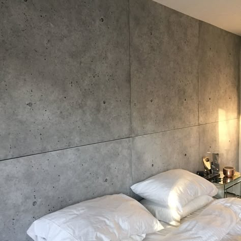 Concrete Wall Panels Interiors, Cement Look Paint, Cement Panels Walls, Concrete Texture Wall Interiors, Concrete Bedroom Wall, Fake Concrete Wall, Concrete Panel Wall, Cement Finish Wall, Concrete Wall Bedroom