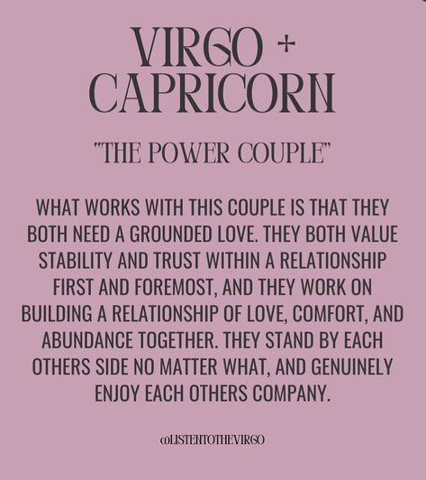 Capricorn Virgo Compatibility, Virgo X Capricorn, Virgo Compatibility, Capricorn Virgo, Capricorn And Virgo, Capricorn Women, Virgo Men, Virgo Facts, Sweet Quotes