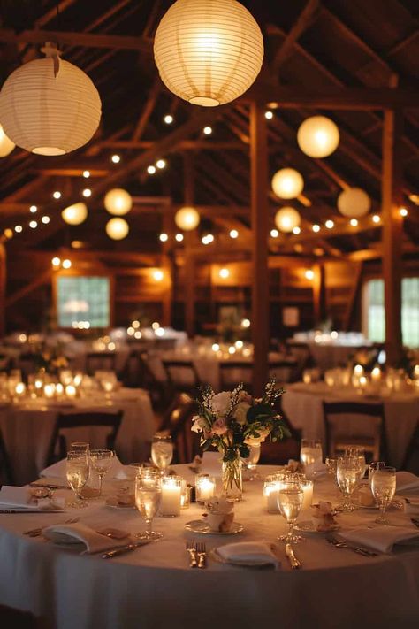 Wedding Cozy Ideas, Twinkle Lights For Wedding, Fall Vibe Wedding, Wedding Ideas Fall Rustic, Romantic Cozy Wedding, Candlelit Wedding Table, Balls Falls Wedding, Fall Wedding Ceiling Decor, Cozy Summer Wedding