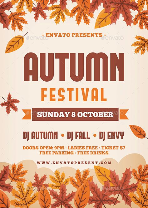 Autumn Flyer Fall Poster Ideas, Autumn Design Graphic, Autumn Poster Design, Autumn Graphic Design, Fall Graphic Design, Autumn Magazine, Autumn Posters, Fall Landscaping, Autumn Fair