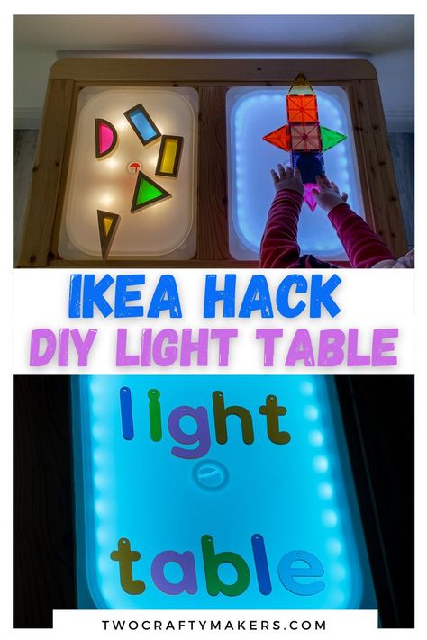 How to convert the Ikea Flisat into a DIY light table for less than $20! Light Table For Kids, Diy Light Table, Ikea Flisat Table, Flisat Table, Ikea Flisat, Table Ikea, Rainbow Blocks, Kids Activity Table, Ikea Table