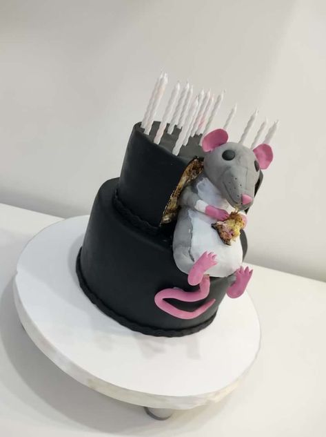 Rat Party Ideas, Rat Cakes Funny, Rat Birthday Party, Rat Cupcakes, Rat Cakes Birthday, Preppy Rat, Rat Cakes, Rat Birthday, Goofy Cake