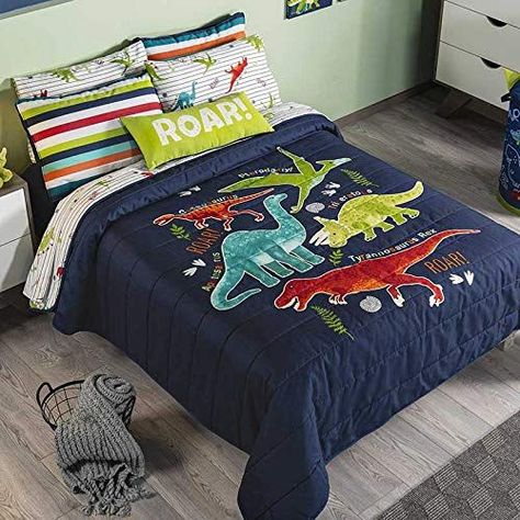 Dinosaurs Reversible Comforter Set Twin Size 3PCS Boys Bedding, Pillow Cover and Cushion Dinosaur Boys Room, Comforters Sets, Twin Size Comforter, Dinosaur Room Decor, Dinosaur Room, Reversible Bedding, Reversible Comforter, Boys Bedding, Duvet Cover Pattern