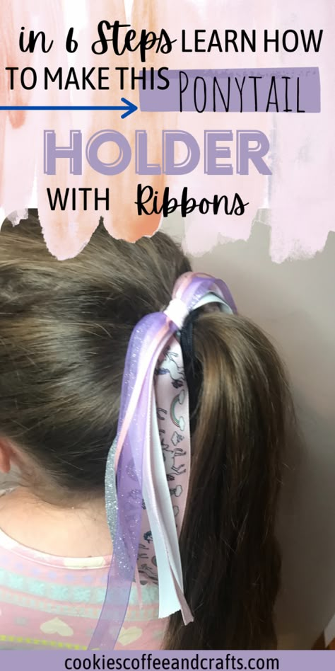 In a few easy steps learn how to make this easy DIY ponytail streamer that your little girl will love. It’s perfect for sports or anytime. My daughter has worn hers everyday since I made, she’s in love with it. ribbon ponytail holders diy | Ribbon ponytail holders | diy ribbon hair ties ponytail holders | diy hair ties with ribbon ponytail holders | diy girls hair accessories | diy girls hair accessories how to make | diy hair accessories for girls how to make | diy ponytail streamers How To Make Ribbon Ponytail Holders, Hair Tie Streamers, Streamer Hair Bows Diy, Diy Ribbon Ponytail Holders, Hair Streamers Ponytail Holders, Ribbon Hair Ties For Sports, Team Ribbon Hair Ties, Ponytail Ribbons Diy, How To Make Soccer Hair Ribbons