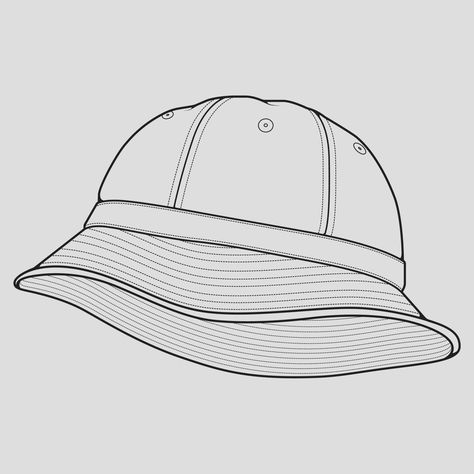 Menswear Sketch, Hat Outline, Fishers Hat, Sketch Model, Sketch Pattern, Hat Illustration, Design Sneakers, Hat Vector, Fashion Figure Drawing