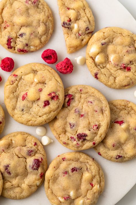 Flavorful and perfectly chewy, these White Chocolate Raspberry Cookies are perfect for weekend baking. They can be ready in 30 minutes with no chilling required!