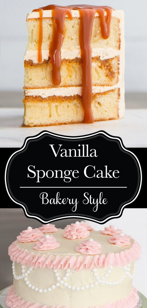 Stackable Vanilla Cake Recipe, Vanilla Cake Combinations, Vanilla Cake For Stacking, Sponge Layer Cake, Pound Cake Layer Cake, Layered Sponge Cake, Sponge Vanilla Cake Recipe, Moist Vanilla Sponge Cake, Sugar Geek Vanilla Cake