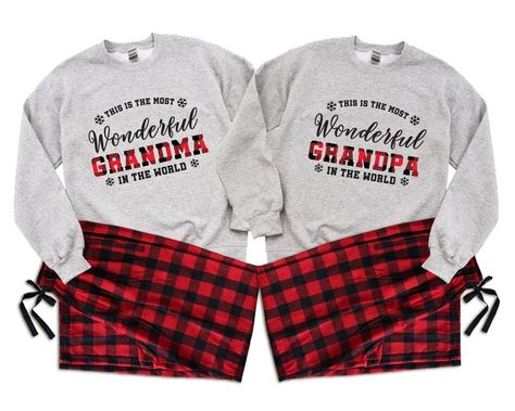 This is the Most Wonderful Grandma & Grandpa in the World. - Etsy Bosnia and Herzegovina Matching Pajamas For Couples, Plaid Pjs, Couples Christmas, Believe In The Magic, Couple Pajamas, Matching Christmas Pajamas, Adult Pajamas, Christmas Gifts For Couples, Gifts For Fiance