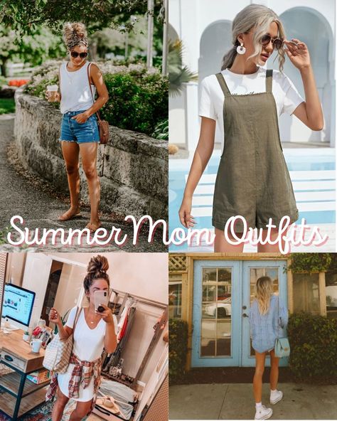 Beachy Outfits Mom, Zoo Outfits For Moms Summer, Outfit Ideas For Zoo Trip, Pool Party Mom Outfit, Mom Field Trip Outfit Summer, Mom Festival Outfit, Realistic Mom Outfits, Mom Errand Outfit Summer, Playdate Outfit For Mom