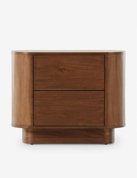 Gilda Modern Curved Storage Nightstand Modern Organic Bed, Four Seasons Hawaii, Nightstand Dark, Collage Furniture, Organic Bed, Table Interior Design, Burled Wood Furniture, Storage Nightstand, Disc Interiors