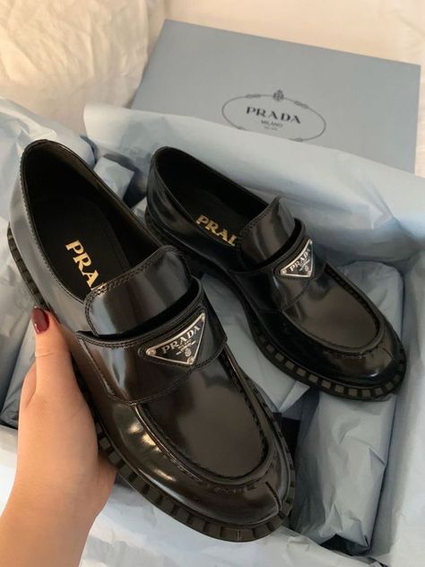 Prada Aesthetic, Prada Loafers, Dr Shoes, Academic Validation, Fancy Shoes, Hype Shoes, Aesthetic Shoes, Shoe Inspo, Swag Shoes