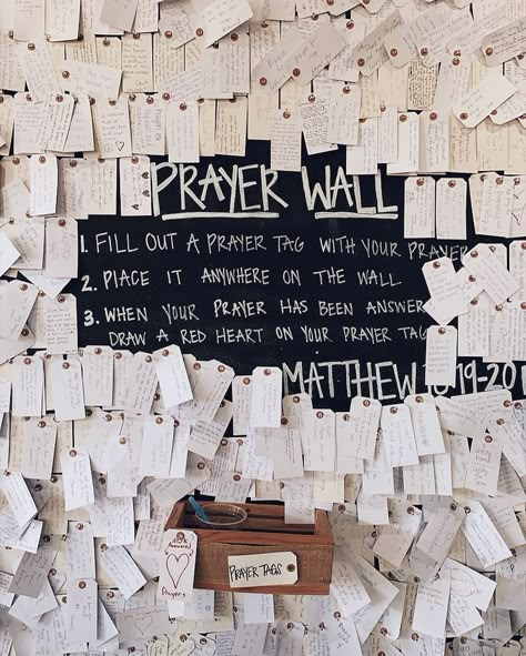 💌 | Instagram Answered Prayers Wall, Kids Prayer Wall, Church Foyer Decorating Ideas, Church Resource Wall, Church Announcement Board, Youth Group Bulletin Board Ideas, Missions Conference Decorations, Club Board Ideas, Church Prayer Wall