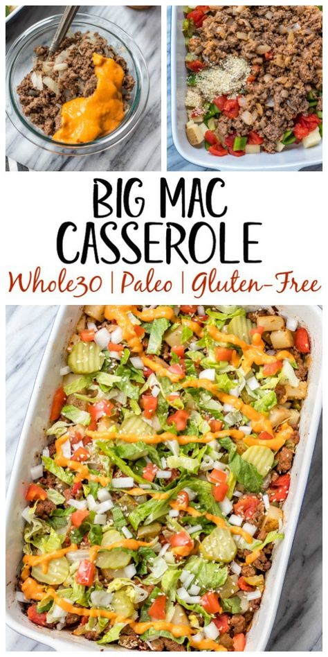 Whole30 Ground Beef, Big Mac Casserole, Lunches For The Week, Meal Prep Lunches, Ground Beef Casserole Recipes, Whole30 Dinner Recipes, Healthy Beef Recipes, Whole30 Dinners, Macro Friendly Recipes