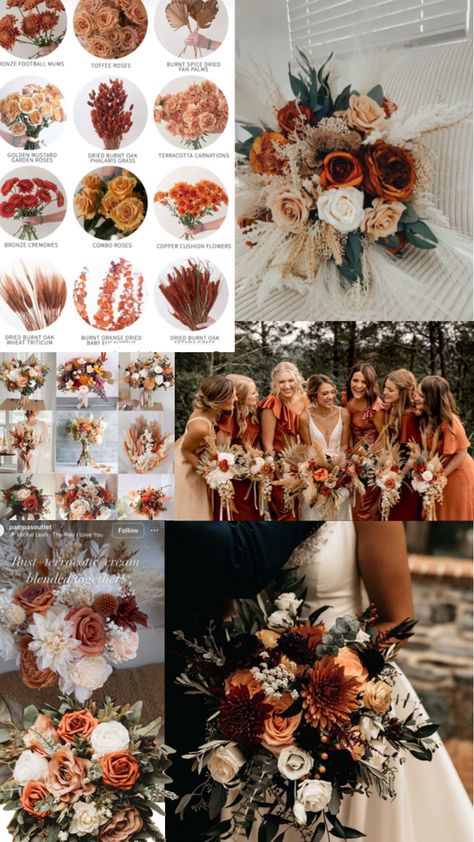 Rust Orange And Tan Wedding, Rust Themed Wedding Decor, Boho County Wedding, Nov Wedding Ideas, Fall Wedding Boho Bohemian Style, Fall Wedding Simple Decor, Rustic Wedding Theme Colors Summer, Fall Wedding Flowers Green, Wedding In May Ideas