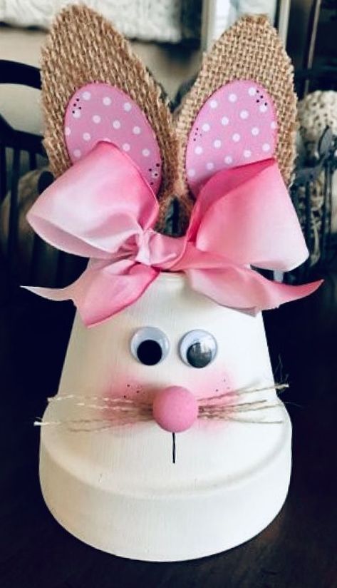 Easter Clay, Easter Crafts Diy Kids, Easter Crafts For Adults, Easter Wood Crafts, Easter Wreath Diy, Easter Craft Decorations, Pot Crafts, Spring Craft, Flower Pot Crafts