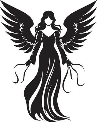 Seraphic Elegance Vector Angel Wings Celestial Harmony Angelic Black Logo 36346926 Vector Art at Vecteezy Angelic Beauty, Wings Icon, Beautiful Wings, Tree Saw, Black Wings, Heart Tree, Logo Banners, Cityscape Photos, Nature Backgrounds