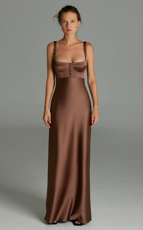 Anna October, Robes D'occasion, Look Retro, Grad Dresses, Bustier Dress, Satin Maxi, Linnet, Satin Maxi Dress, Maxi Skirts