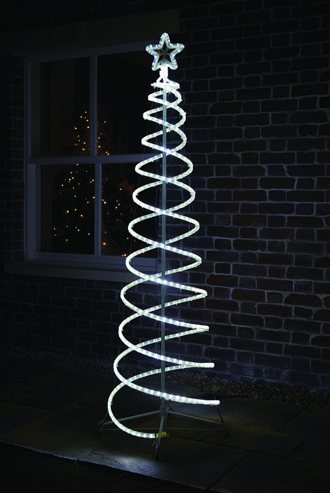 Ice White Spiral Christmas Tree #christmas #decorations #illuminate Spiral Tree Christmas, Wooden Spiral Christmas Tree, Christmas Tree Spiral, Spiral Christmas Tree, Led Lights White, Spiral Tree, Christmas Clock, Gifts Drawing, Christmas Mantel Decorations