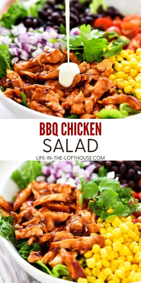 Luau Salad, Chicken Black Beans Corn, Chicken Black Beans, Black Beans Corn, Bbq Chicken Salad, Salad Recipes For Dinner, Best Salad Recipes, Yummy Salad Recipes, Barbecue Chicken