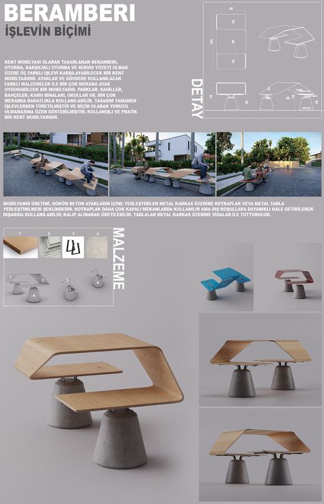 BERAMBER urban furniture design on Behance Architecture Furniture Design, Furniture Design Board, Urban Furniture Design Concept, Product Design Furniture, Poster Furniture Design, Product Design Panel, Product Design Board, Product Design Presentation Board, Urban Design Furniture