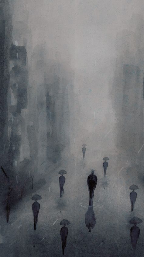 Deep Wallpapers Art, Whatsapp Wallpapers Hd, Deep Art, Walking In The Rain, Dark Art Illustrations, Wallpapers Iphone, Aesthetic Painting, Dark Photography, Ethereal Art