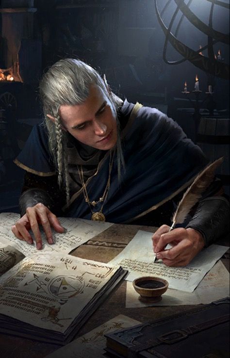 Elven scribe (Pengolodh?) Art by Bryan Sola Male Elf, High Elf, Legolas, Wow Art, Arte Fantasy, Fantasy Rpg, Fantasy Inspiration, Medieval Fantasy, The Witcher